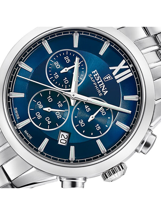 Festina Festina Zegarek F20040-2 Srebrny