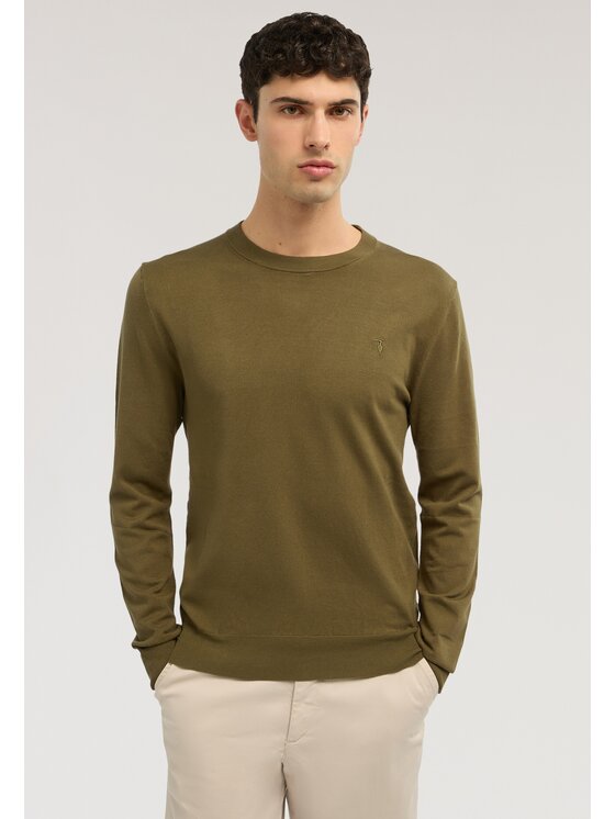 Trussardi Trussardi Sweter M0168000077N035 Zielony Regular Fit