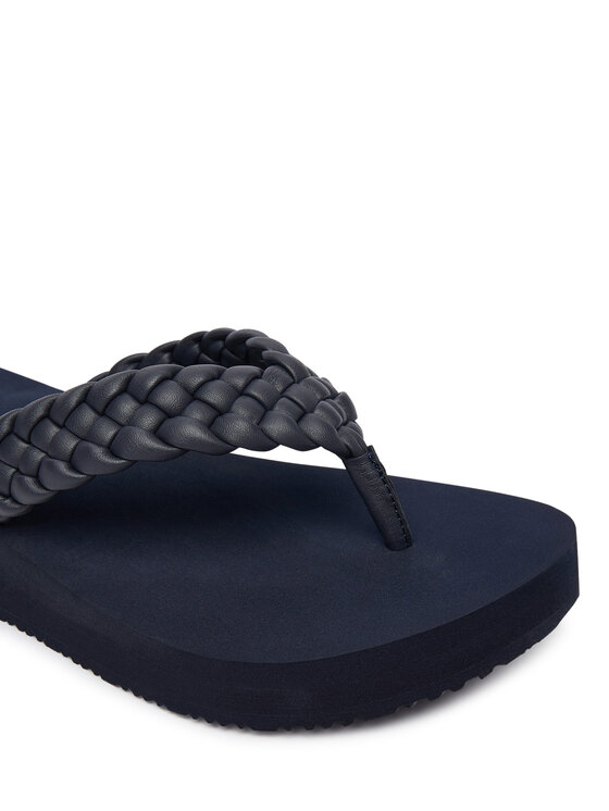 Tommy Hilfiger Tommy Hilfiger Žabky Th Wedge Cornrow Beach Sandal FW0FW09037 Tmavomodrá