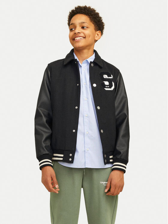 Jack&Jones Junior Bundy bomber Carter 12261333 Čierna Regular Fit