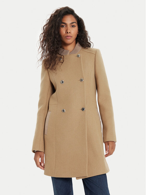 Morgan Morgan Wollmantel 242-GSUZI Braun Slim Fit