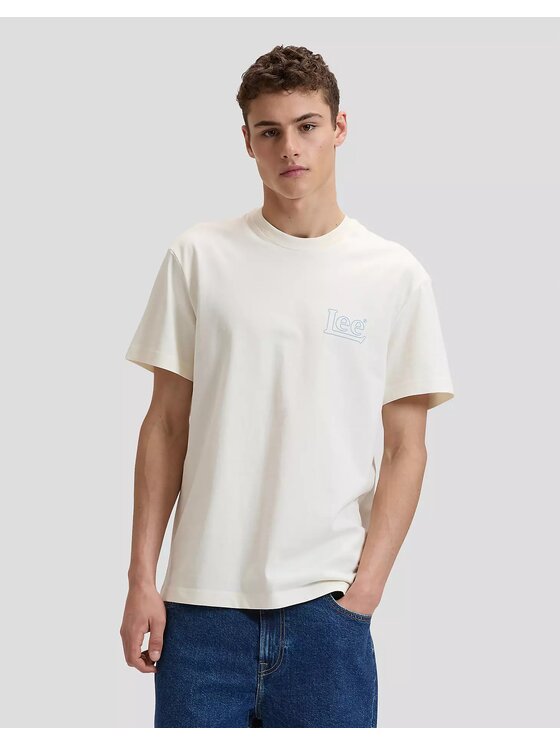 Lee Lee T-Shirt DAILY DOSE TEE Biały Relaxed Fit