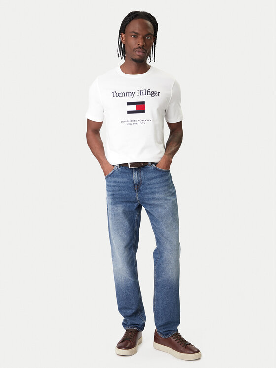 Tommy Hilfiger Tommy Hilfiger Tričko Embro Flag MW0MW42736 Biela Regular Fit