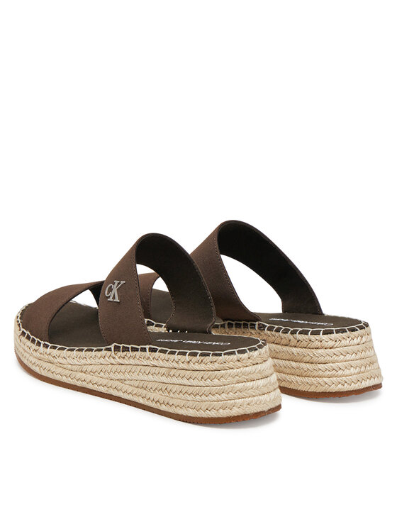 Calvin Klein Jeans Calvin Klein Jeans Şlapi Sporty Rope Mg Lth Webbing YW0YW01704 Maro