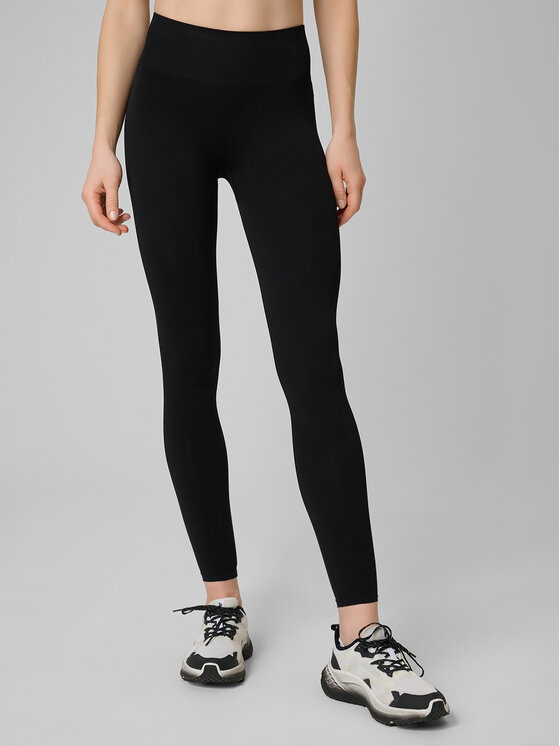 4F 4F Legginsy BASIC+ Czarny Slim Fit