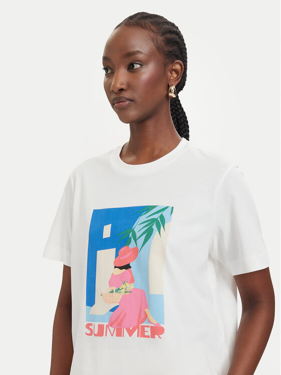 Vero Moda Vero Moda T-shirt Salli Mette 10344804 Bianco Regular Fit