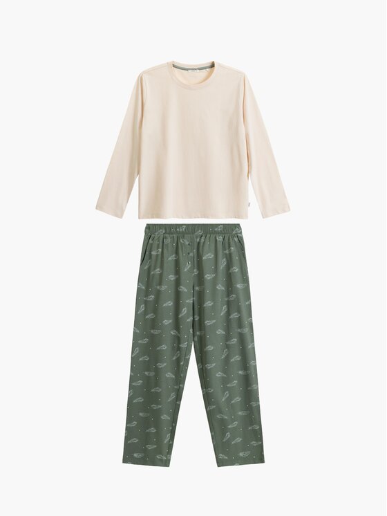 Atlantic Atlantic Piżama Feathers Zielony Regular Fit