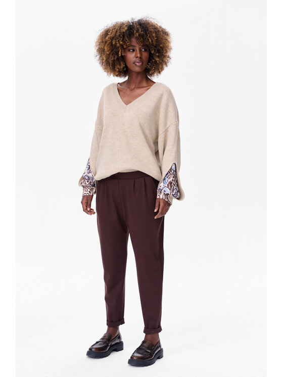 blue shadow blue shadow Sweter Alexis Beżowy Regular Fit