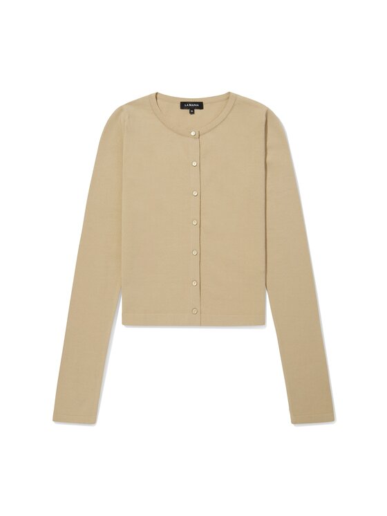 La Mania La Mania Sweter FABIO Beżowy Classic Fit