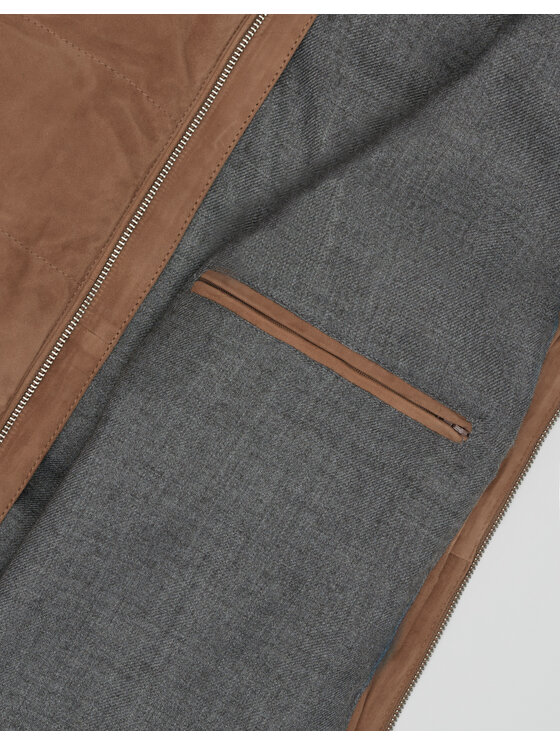 Borgio Borgio Kamizelka calvignano_br1 Brązowy Slim Fit