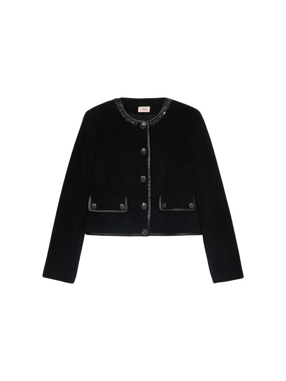 Oltre Oltre Giacca di transizione R171R002236N033 Nero Boxy Fit