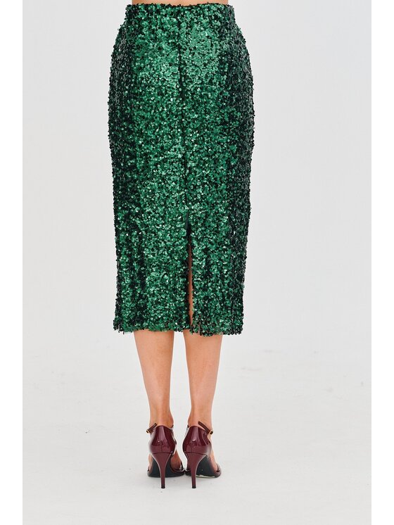 NAOKO NAOKO Pouzdrová sukně Emerald Glam Zelená Regular Fit