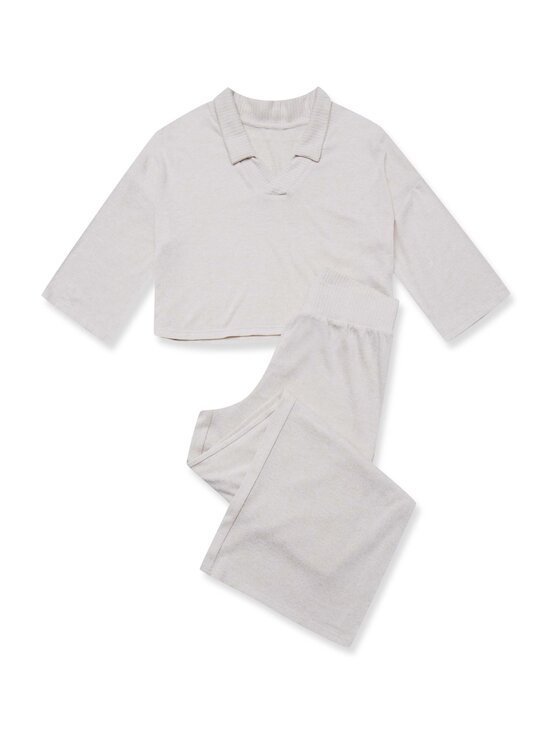 Esotiq Esotiq Piżama 42077 Beżowy Regular Fit