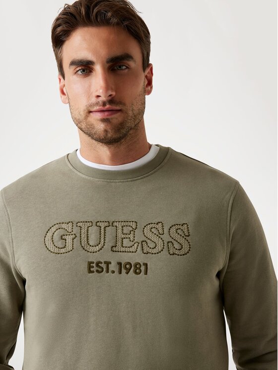 Guess Guess Bluza 176809 Zielony Classic Fit