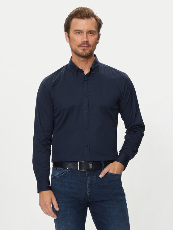 BOSS Boss Srajca Roan 50520291 Mornarsko modra Slim Fit