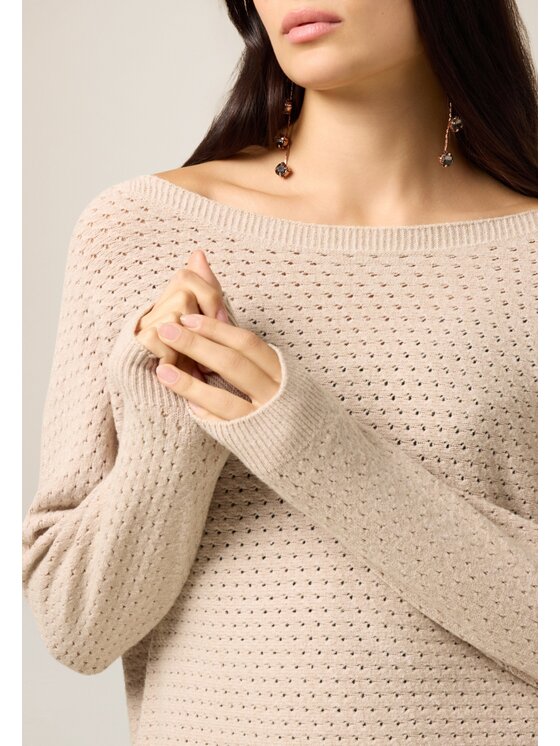 Oltre Oltre Cardigan M126E002126N002 Écru Regular Fit