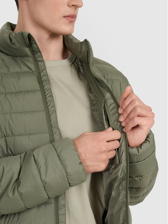 4F 4F Kurtka puchowa MIDSHOP TEXTILE Khaki Regular Fit