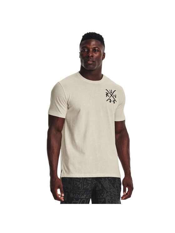 Under Armour Under Armour T-shirt Under Armour Destroy All Miles Tee Beige Slim Fit