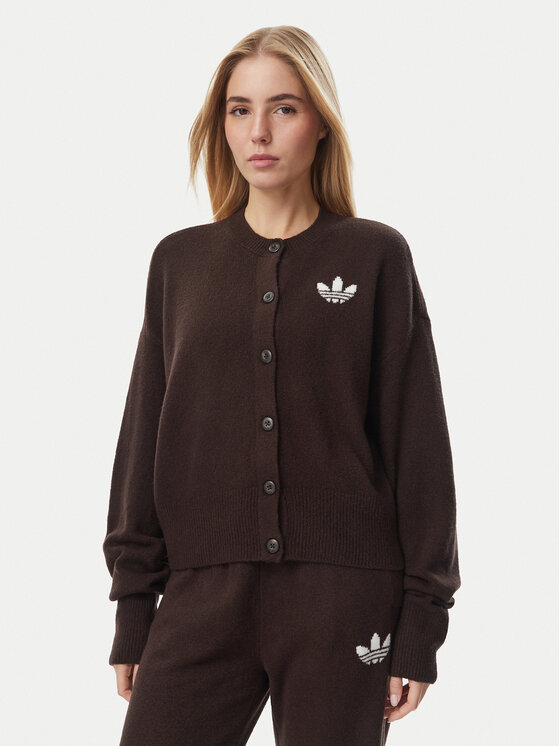 adidas adidas Kardiganas Essentials IA4455 Tamsiai ruda Loose Fit