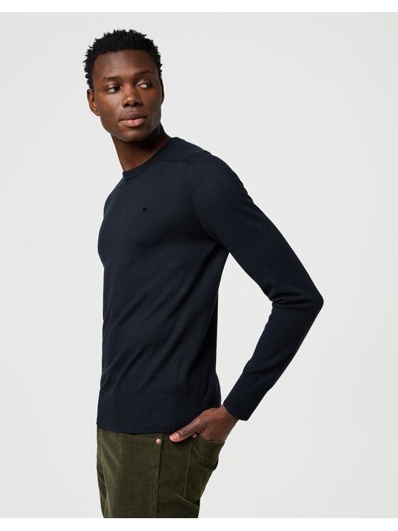 Wrangler Wrangler Sweter KNIT SWEATER Czarny Regular Fit