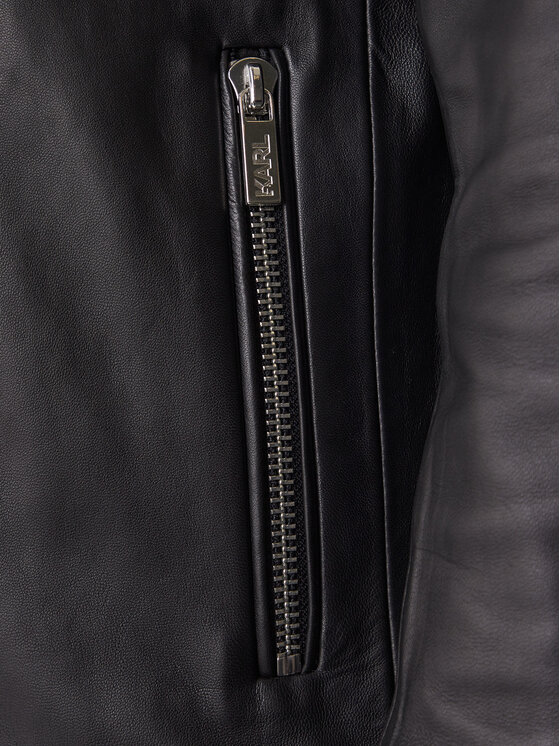 KARL LAGERFELD KARL LAGERFELD Kožená bunda 555022 561421 Čierna Slim Fit