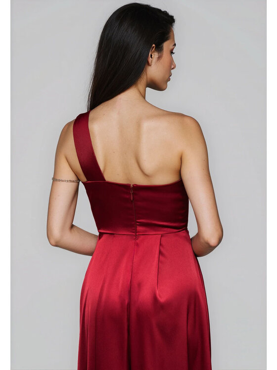 Ombre Ombre Sukienka wieczorowa LA-OM-DLR252 Czerwony Regular Fit