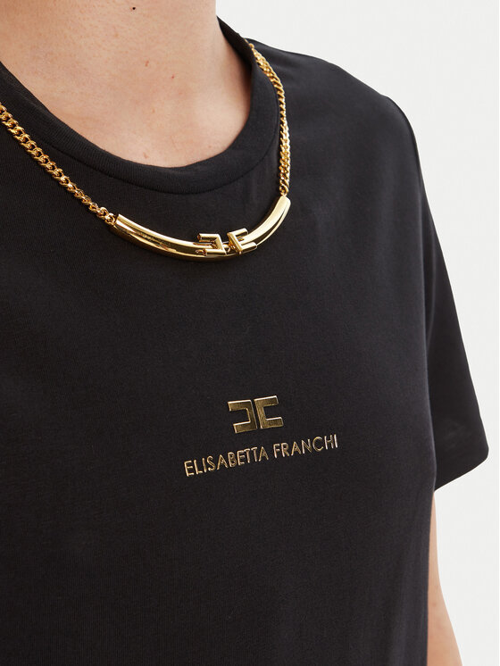 Elisabetta Franchi Elisabetta Franchi Marškinėliai MA-028-56E2-V240 Juoda Regular Fit
