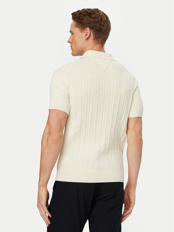 Tommy Hilfiger Tommy Hilfiger Polo MW0MW42788 Kremowy Regular Fit