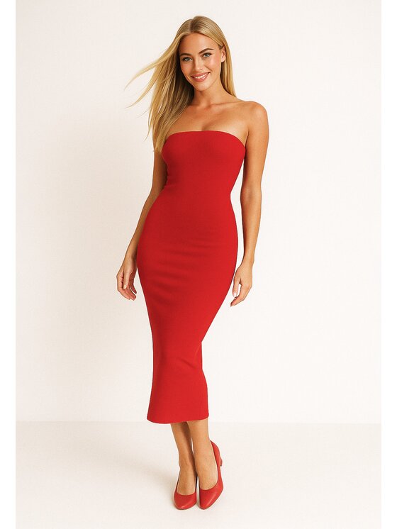 Nudyess Nudyess Sukienka letnia 1022E Czerwony Fitted Fit