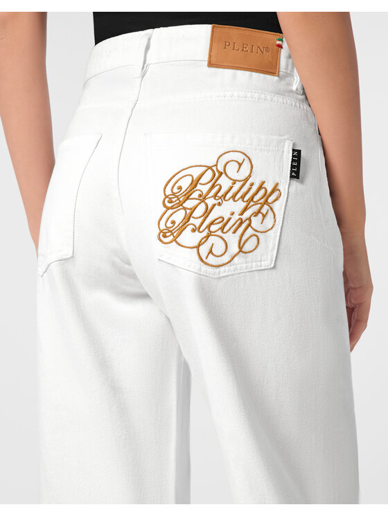 PHILIPP PLEIN PHILIPP PLEIN Jeansy 24461 Biały Skater Fit