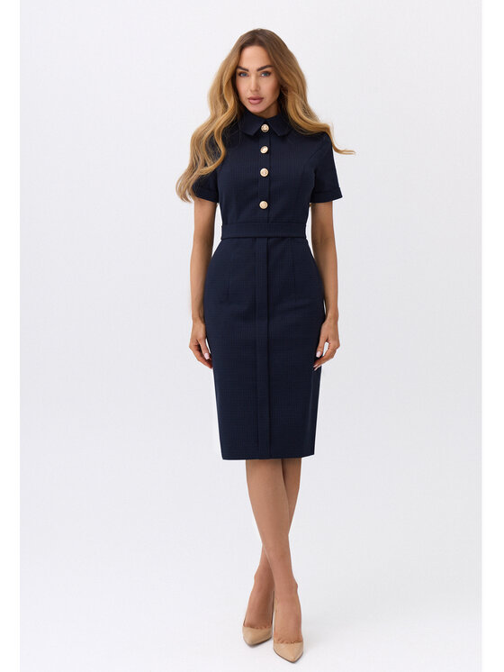 Kasia Zapała Kasia Zapała Sukienka codzienna Dianna Granatowy Slim Fit