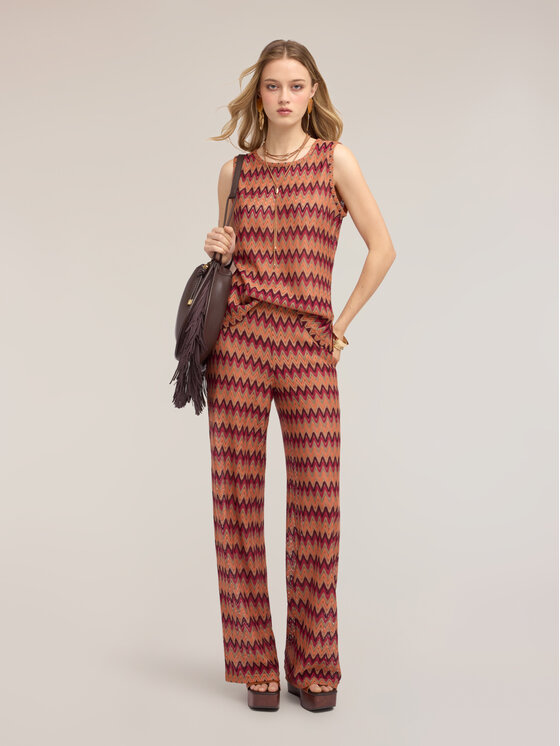 Motivi Motivi Pantaloni di tessuto P01XQ004632N0S7 Arancione Flare Fit