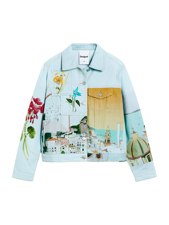 Desigual Desigual Джинсова куртка Indi 26SWED02 Блакитний Regular Fit