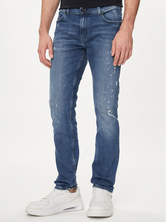 KARL LAGERFELD Jeans hlače 265801 542832 Mornarsko modra Slim Fit