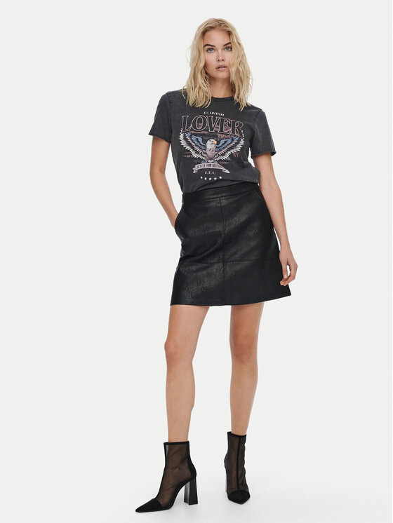 ONLY ONLY Tricou Lucy 15215721 Negru Regular Fit