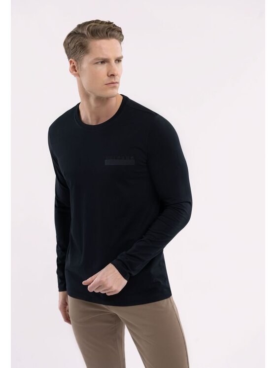 Volcano Volcano Longsleeve L-MONO Granatowy Regular Fit