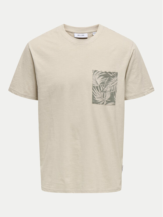 Only & Sons Only & Sons T-shirt 22025286 Beige Regular Fit