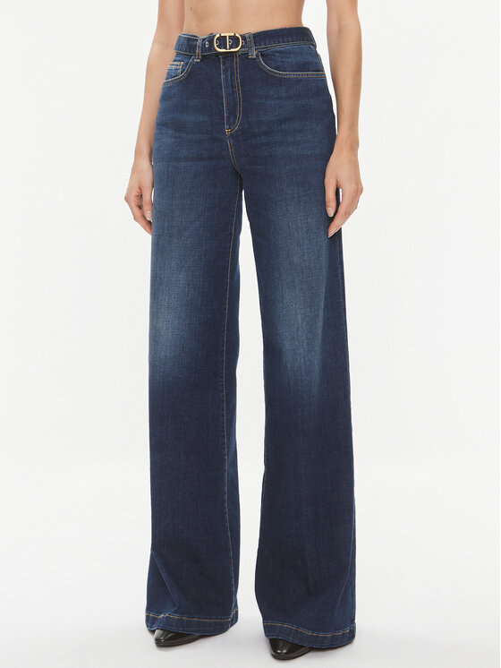 TWINSET Jeans hlače 232TT242A Modra Regular Fit