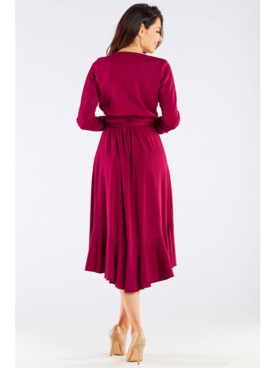 Awama Awama Vestito estivo A456 Bordeaux Basic Fit