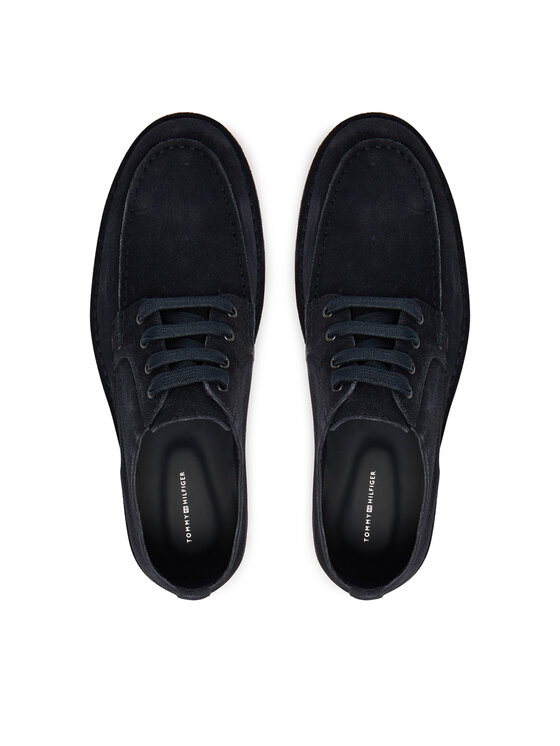 Tommy Hilfiger Tommy Hilfiger Κλειστά παπούτσια Stitchdown Suede Derby FM0FM05841 Σκούρο μπλε