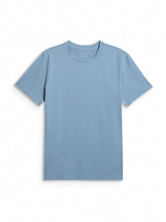 4F 4F T-Shirt BASIC+ Niebieski jasny Regular Fit