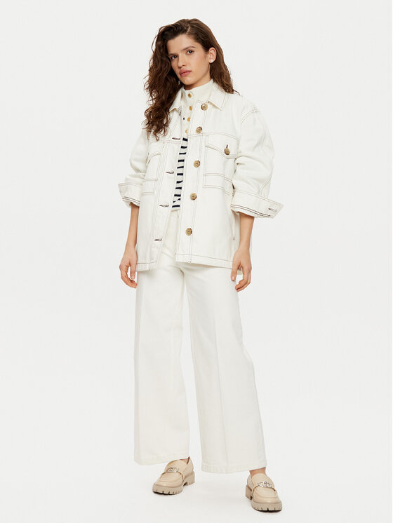 Tommy Hilfiger Tommy Hilfiger cămașă de blugi WW0WW43728 Alb Relaxed Fit