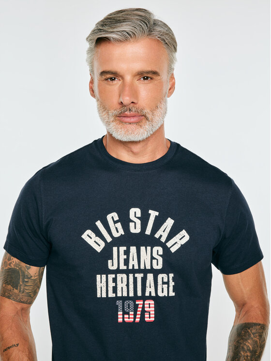 BIG STAR BIG STAR T-Shirt NELLER Granatowy Basic Fit
