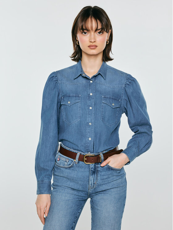 BIG STAR BIG STAR Koszula jeansowa INDIANA Niebieski Basic Fit
