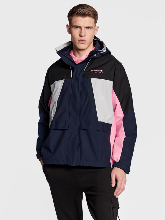 adidas Prechodná bunda Adventure Ride HK4980 Tmavomodrá Loose Fit