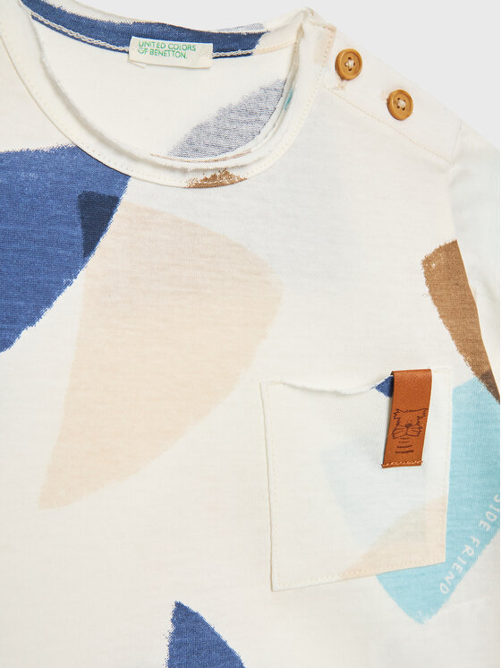 United Colors Of Benetton United Colors Of Benetton T-krekls 3HVDA102C Balts Regular Fit