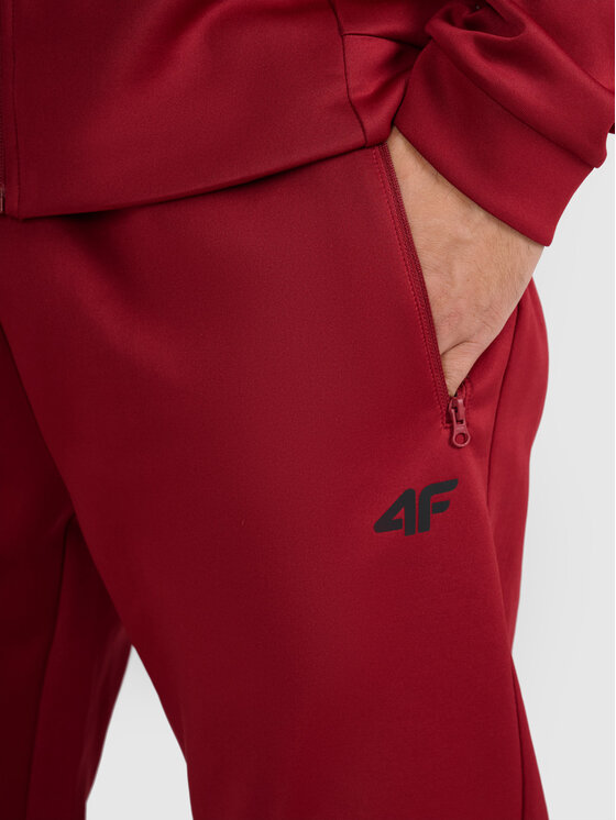 4F 4F Teplákové nohavice MULTI ACTIVE Tmavo červená Regular Fit