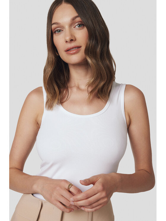 Lancerto Lancerto Top Cynthia TS073225000001 Biały Slim Fit