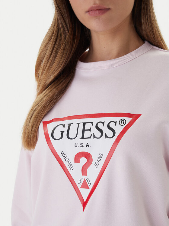 Guess Guess Majica dugih rukava W2YQ16 KBA11 Ružičasta Regular Fit