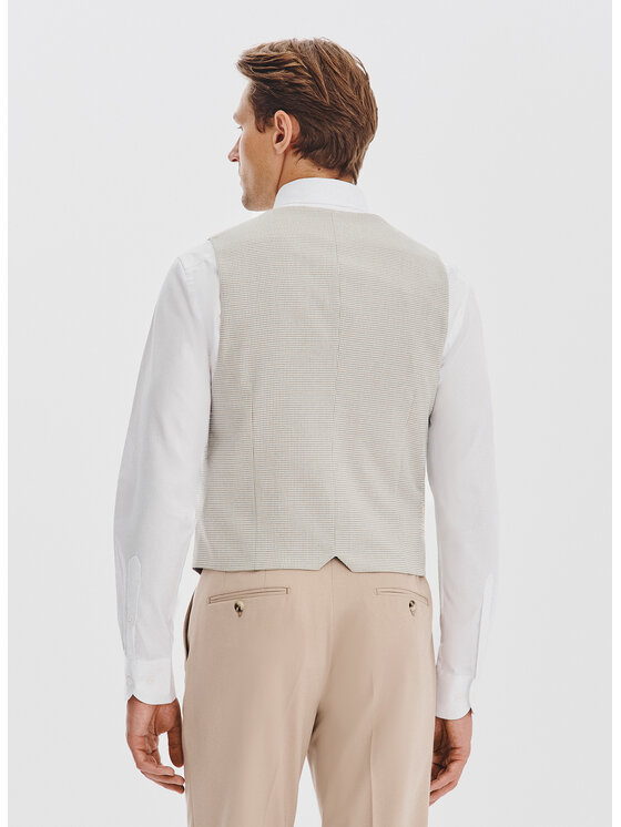 Pako Lorente Pako Lorente Kamizelka garniturowa P25WF-8X-006 Beżowy Slim Fit